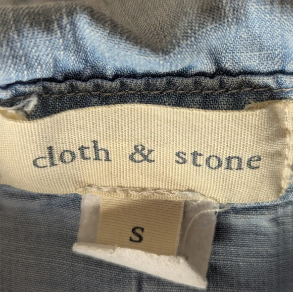 Cloth & Stone Anthropologie Chambray Tencel Split Back Button Down Shirt Tunic S - Picture 6 of 7